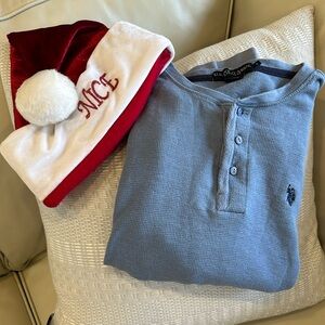 Men’s US Polo Waffle Henley Size L